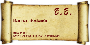 Barna Bodomér névjegykártya