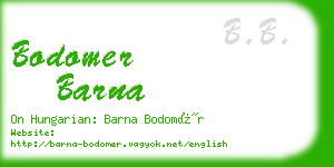 bodomer barna business card